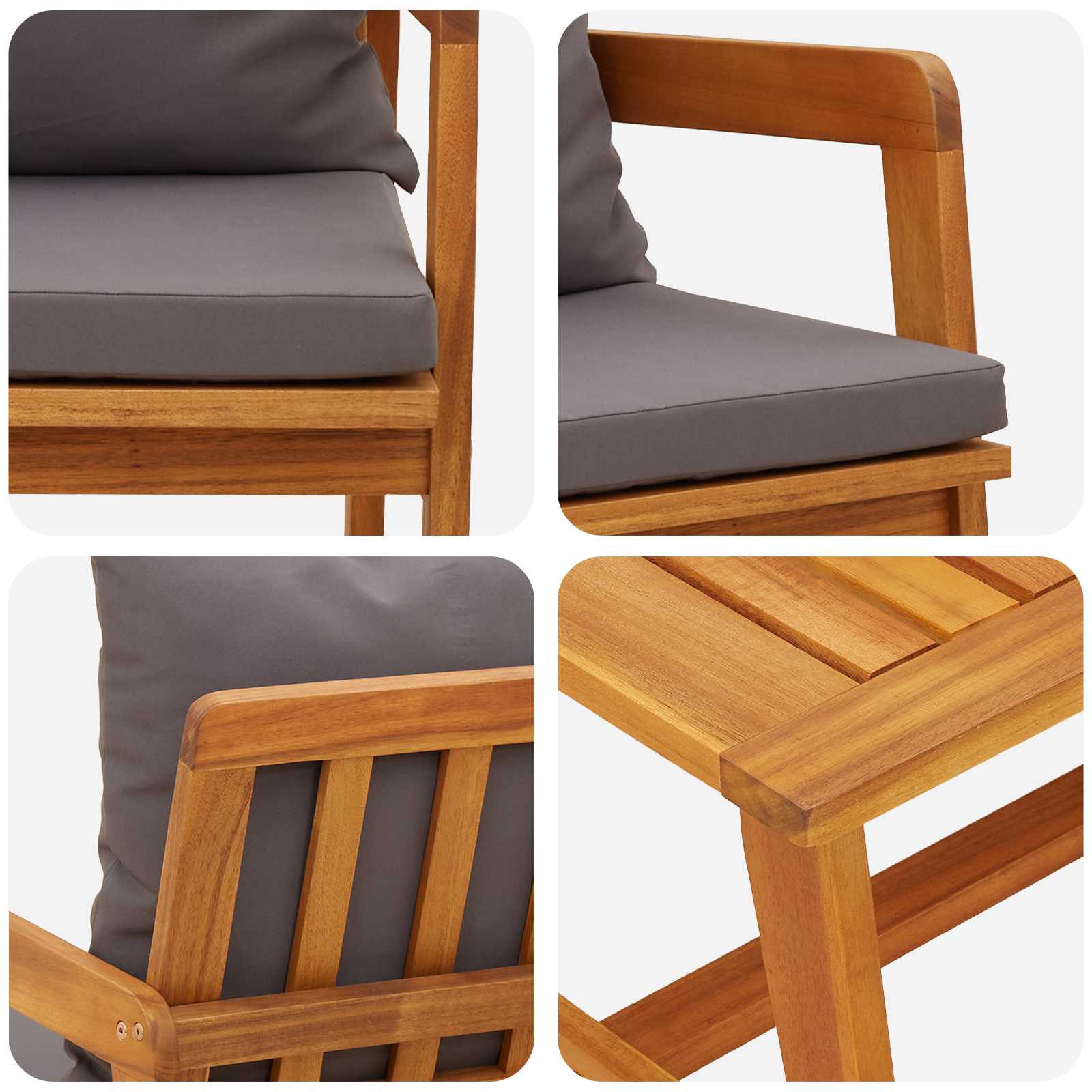 Set bistrot 3 pz Marrone Legno di Acacia Massello