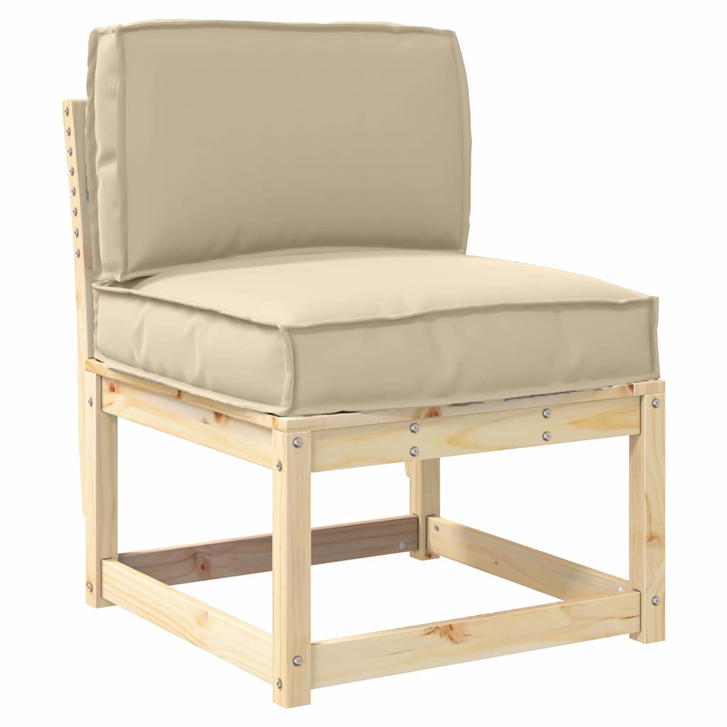 Set di Cuscini per Pallet Tessuto Oxford Beige 60 x 60 x 52 cm