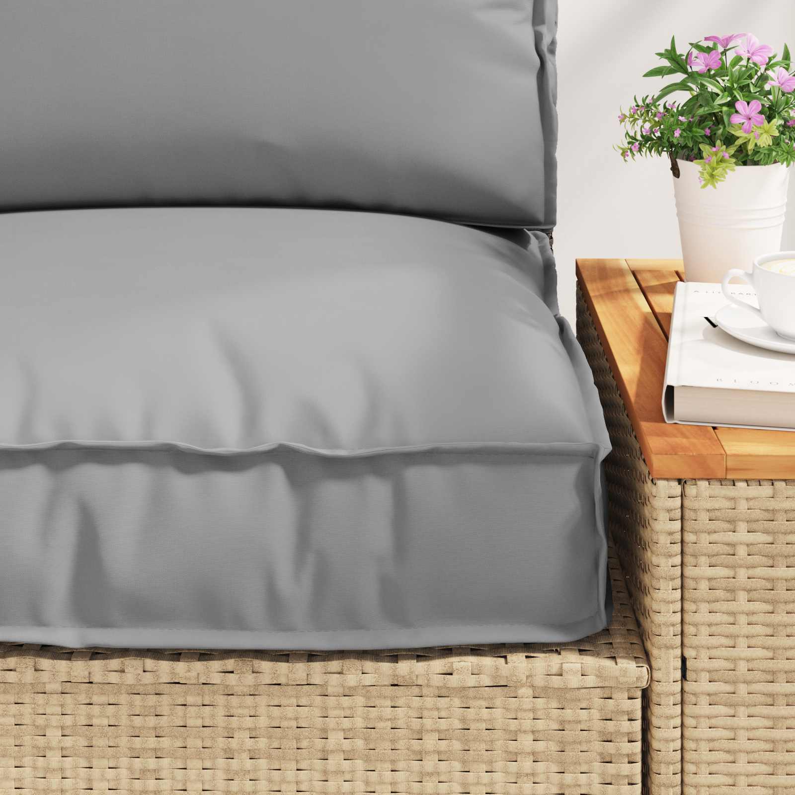 Set di Cuscini per Pallet Tessuto Oxford Grigio 70 x 70 x 12 cm