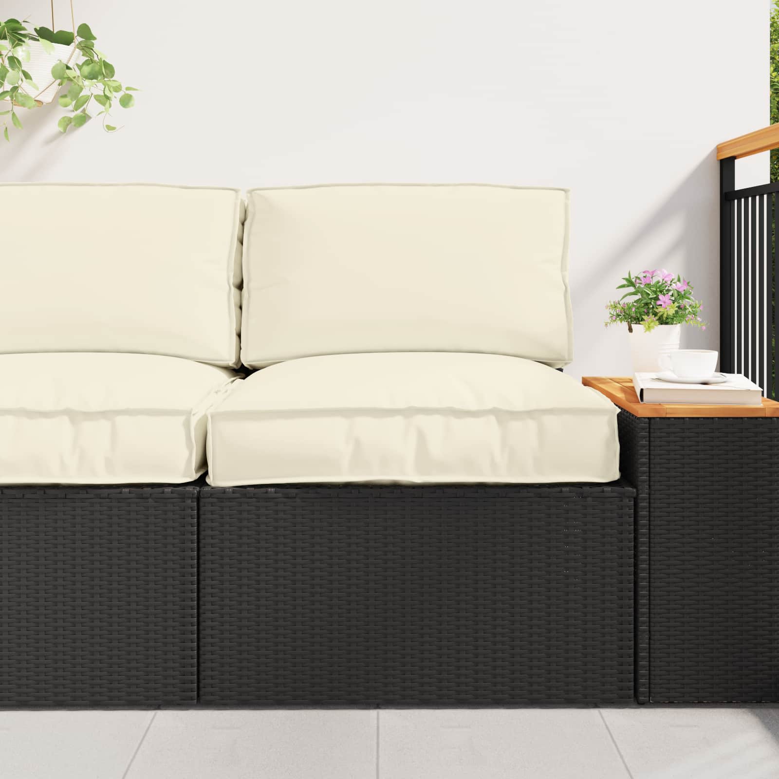 Set di Cuscini per Pallet Tessuto Oxford Crema 70 x 70 x 12 cm