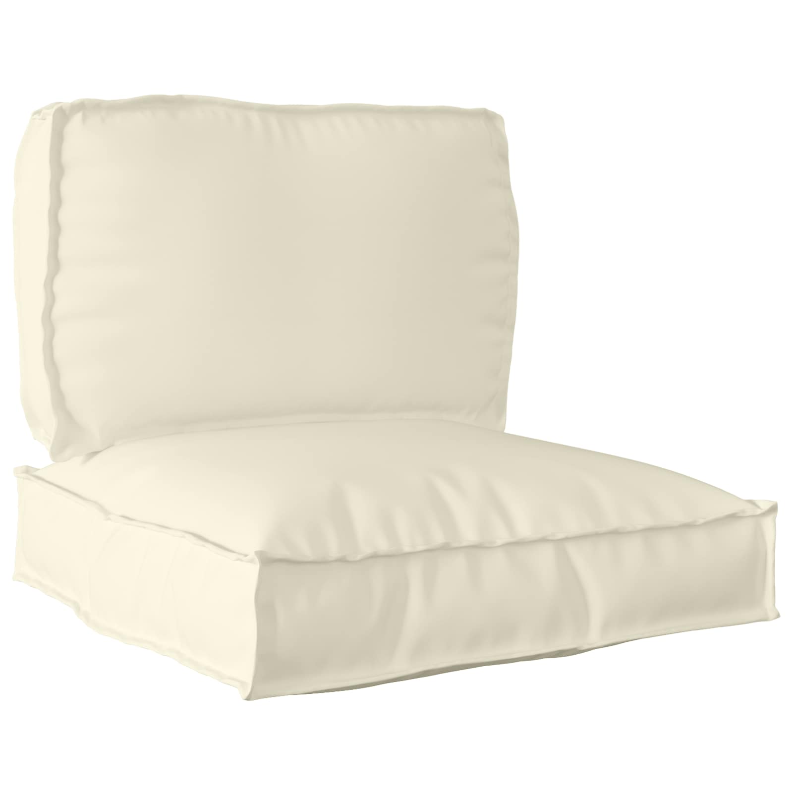 Set di Cuscini per Pallet Tessuto Oxford Crema 70 x 70 x 12 cm