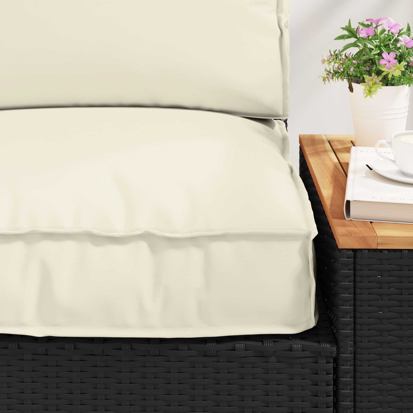 Set di Cuscini per Pallet Tessuto Oxford Crema 70 x 70 x 12 cm