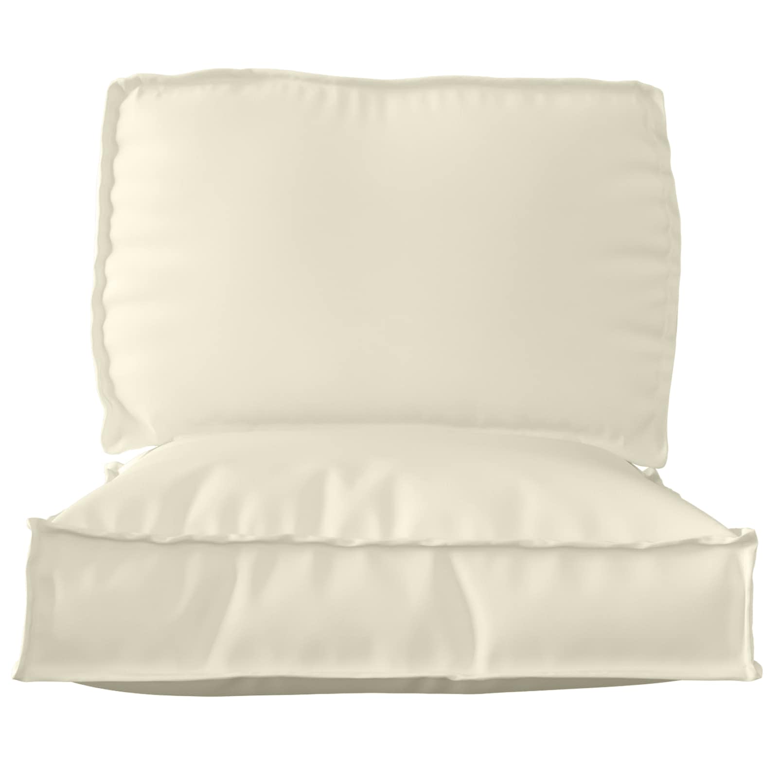 Set di Cuscini per Pallet Tessuto Oxford Crema 70 x 70 x 12 cm