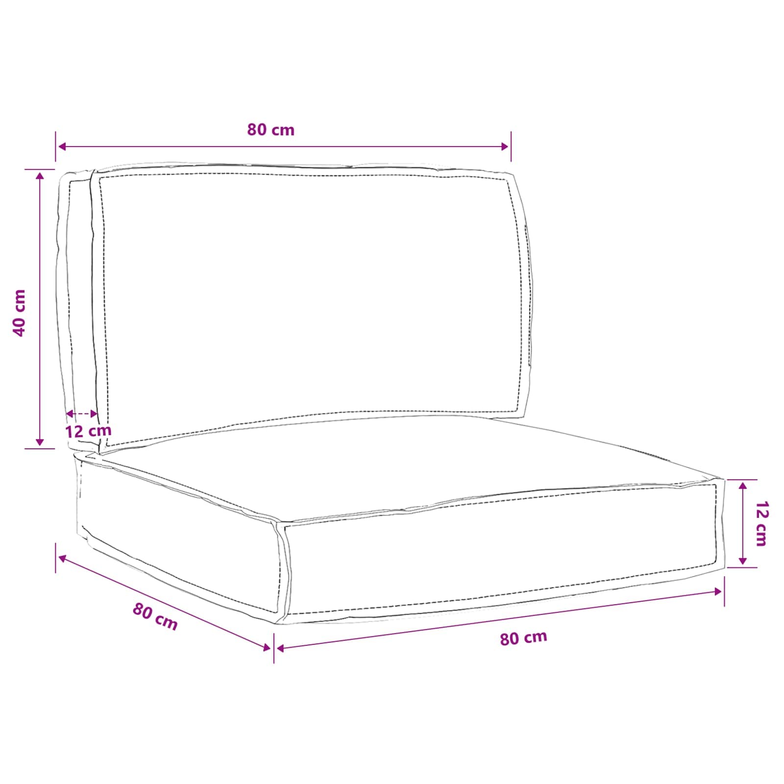 Set di Cuscini per Pallet Tessuto Oxford Blu Reale