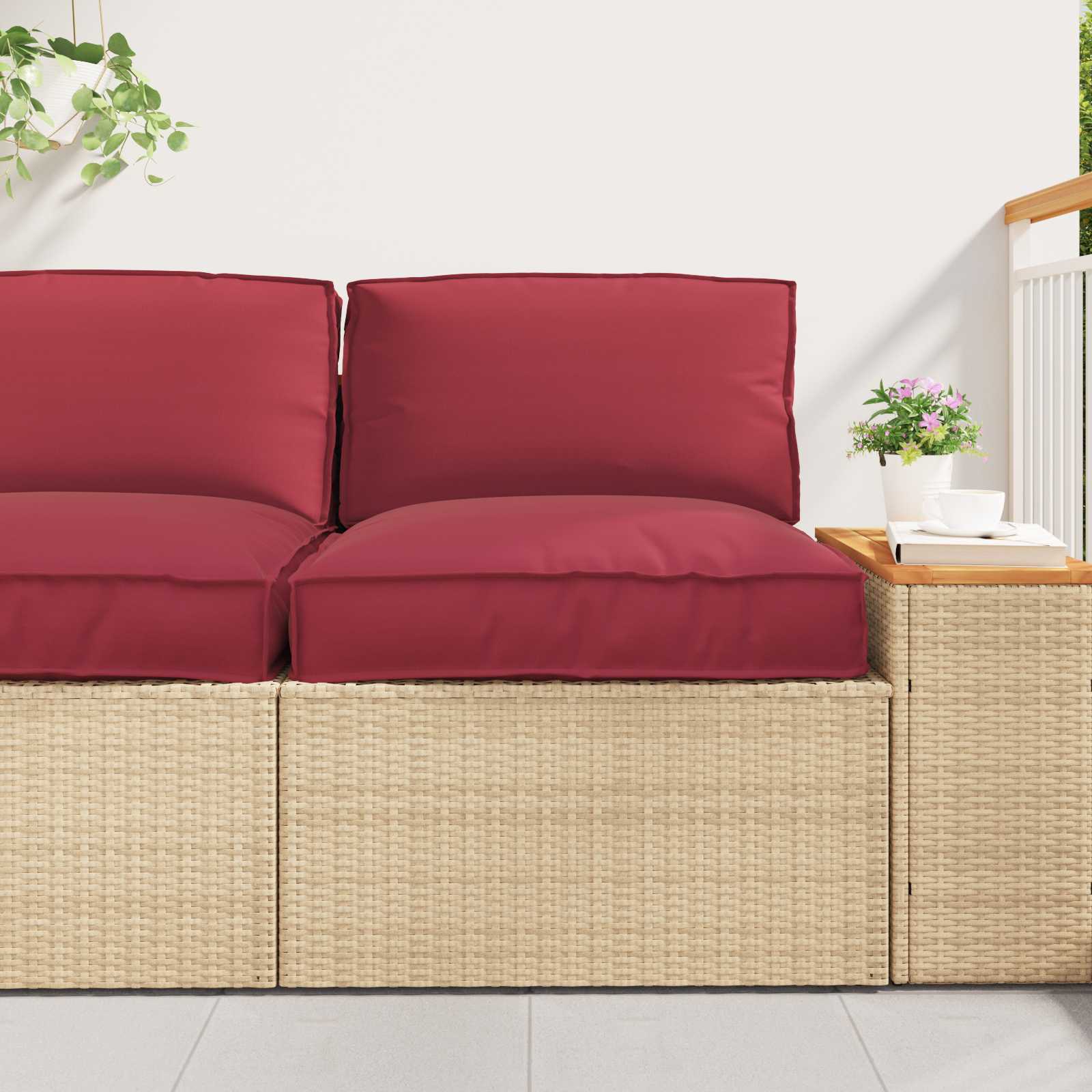 Set di Cuscini per Pallet Tessuto Oxford Beige 80 x 80 x 52 cm