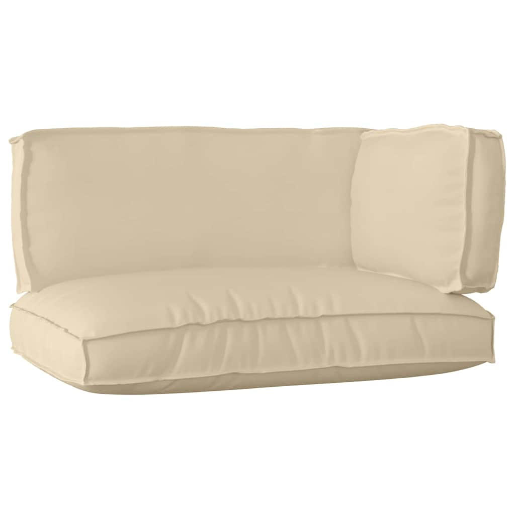 Set di Cuscini per Pallet Tessuto Oxford Beige 120 x 80 x 52 cm