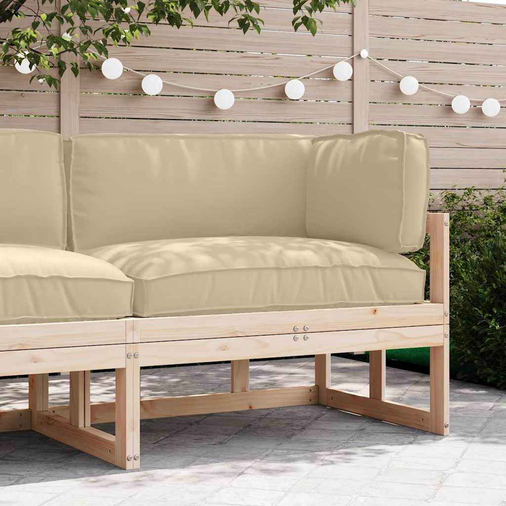 Set di Cuscini per Pallet Tessuto Oxford Beige 120 x 80 x 52 cm