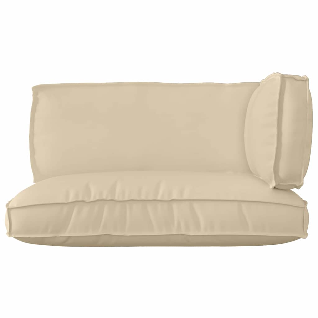 Set di Cuscini per Pallet Tessuto Oxford Beige 120 x 80 x 52 cm