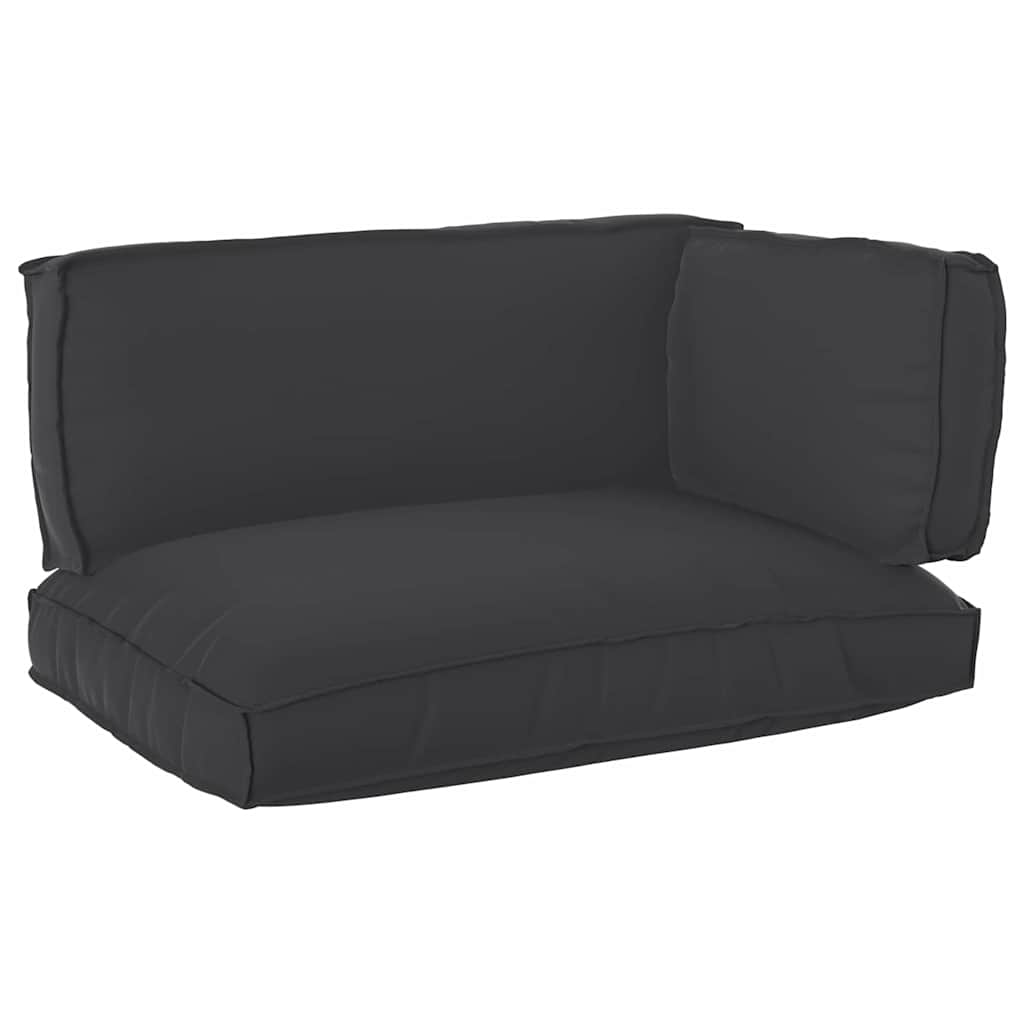 Set di Cuscini per Pallet Tessuto Oxford Nero 120 x 80 x 52 cm