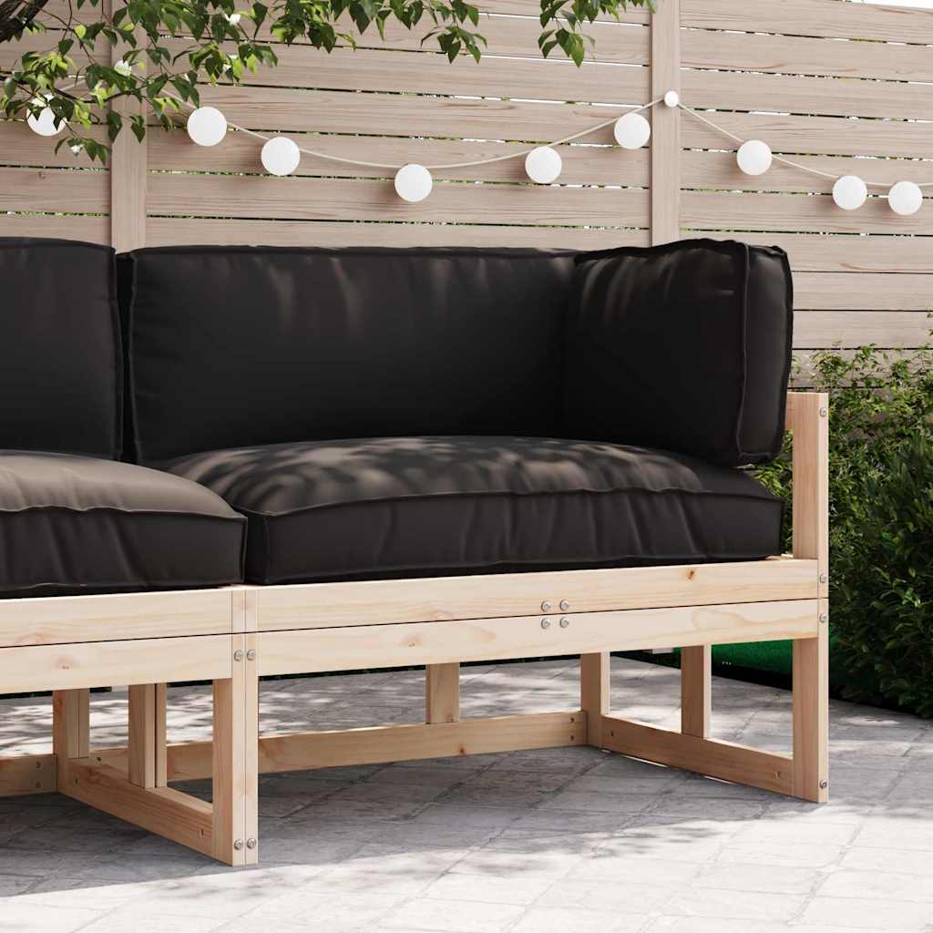 Set di Cuscini per Pallet Tessuto Oxford Nero 120 x 80 x 52 cm