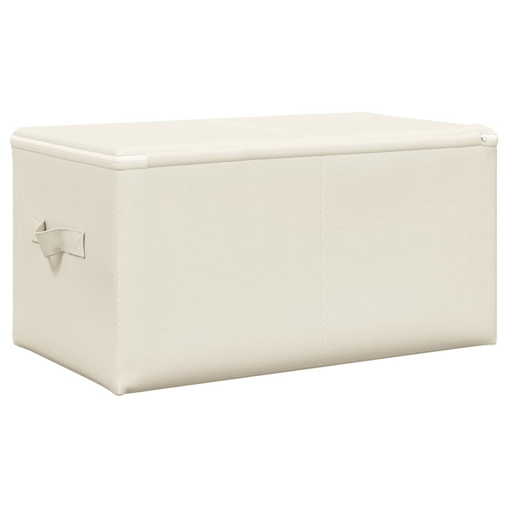 Scatole Portaoggetti 2pz in Tessuto 43x34x23 cm Crema