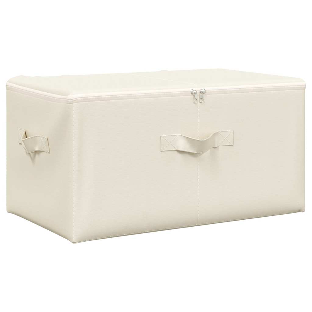 Scatole Portaoggetti 2pz in Tessuto 43x34x23 cm Crema