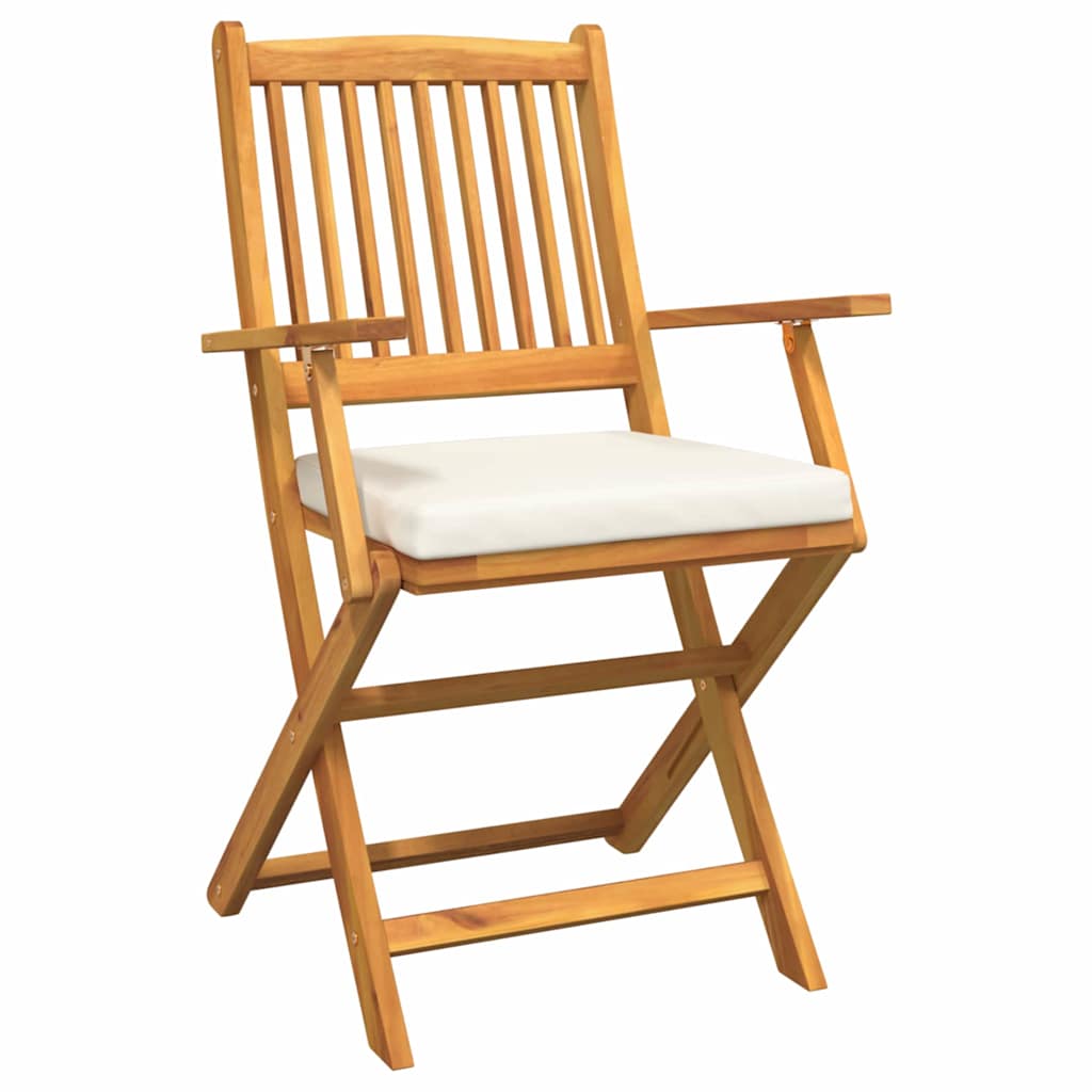 Sedia pieghevole 6 pz Bianco Legno massello di acacia