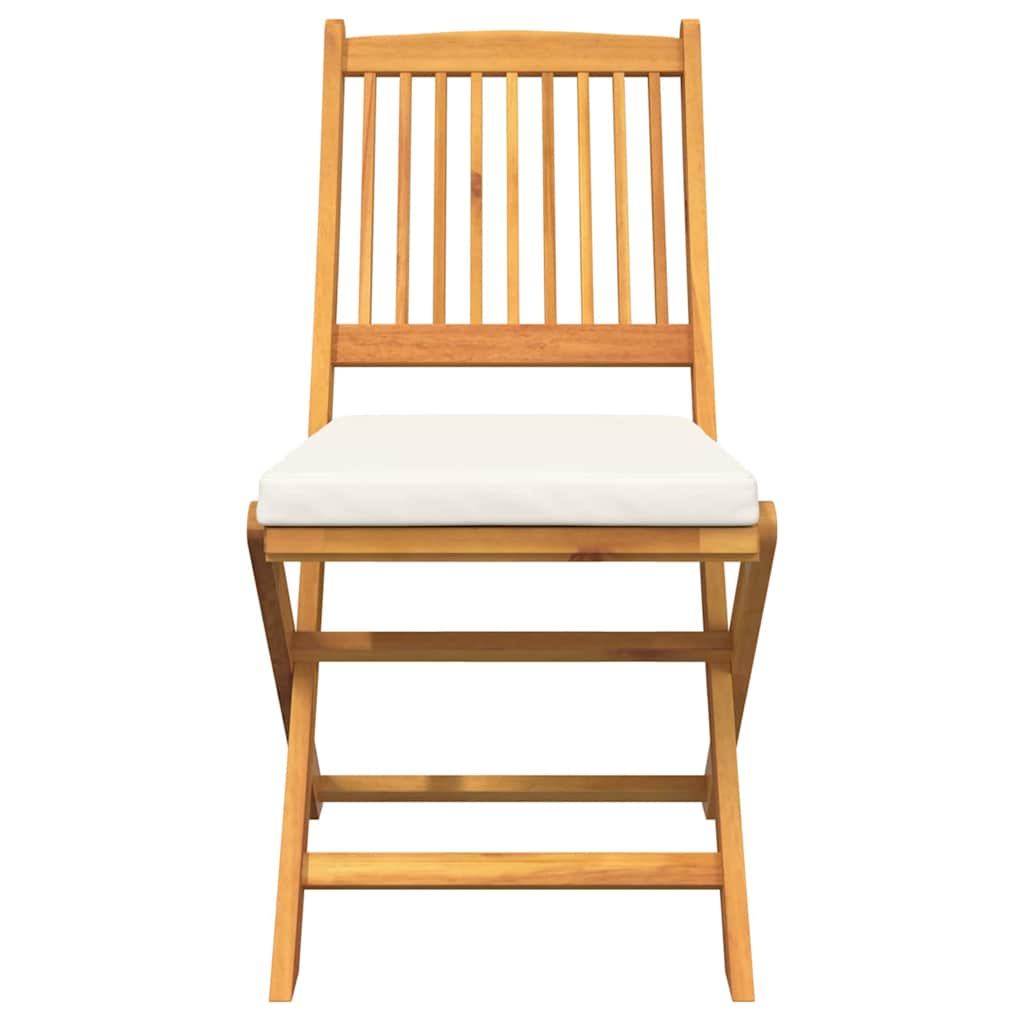 Sedia pieghevole 6 pz Bianco Legno massello di acacia