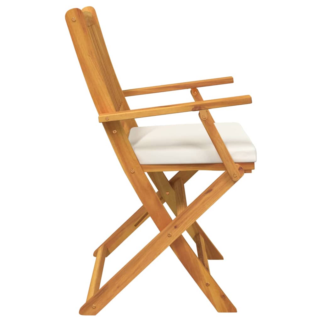 Sedia pieghevole 6 pz Bianco Legno massello di acacia