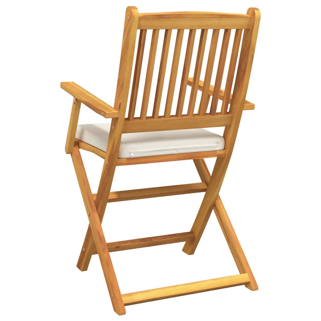 Sedia pieghevole 6 pz Bianco Legno massello di acacia