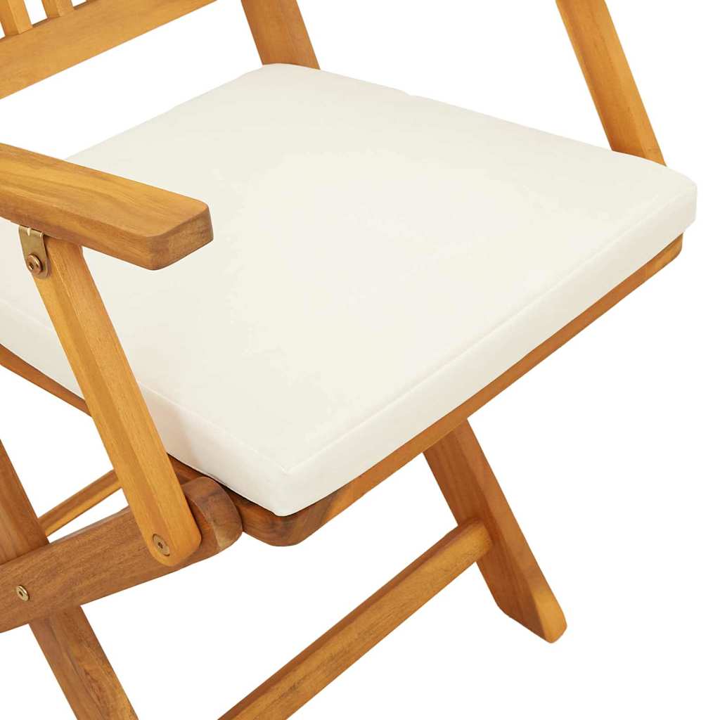 Sedia pieghevole 6 pz Bianco Legno massello di acacia
