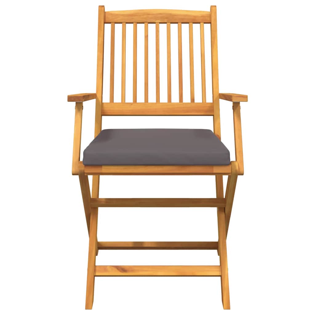 Sedia pieghevole 6 pz Grigio Legno massello di acacia