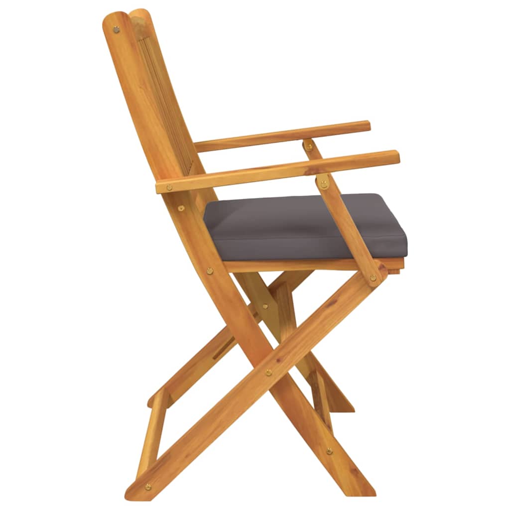Sedia pieghevole 6 pz Grigio Legno massello di acacia