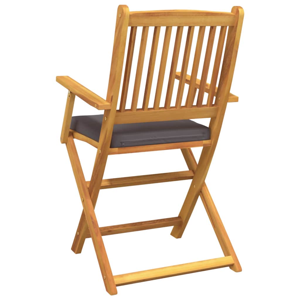 Sedia pieghevole 6 pz Grigio Legno massello di acacia