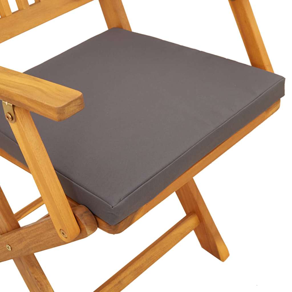Sedia pieghevole 6 pz Grigio Legno massello di acacia