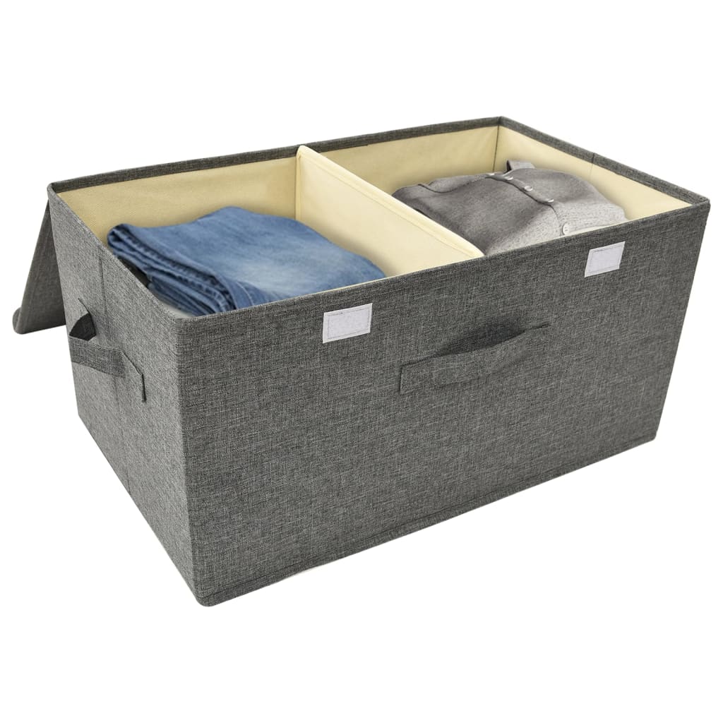 Scatole di stoccaggio Tessuto non tessuto 2 scomparti Antracite