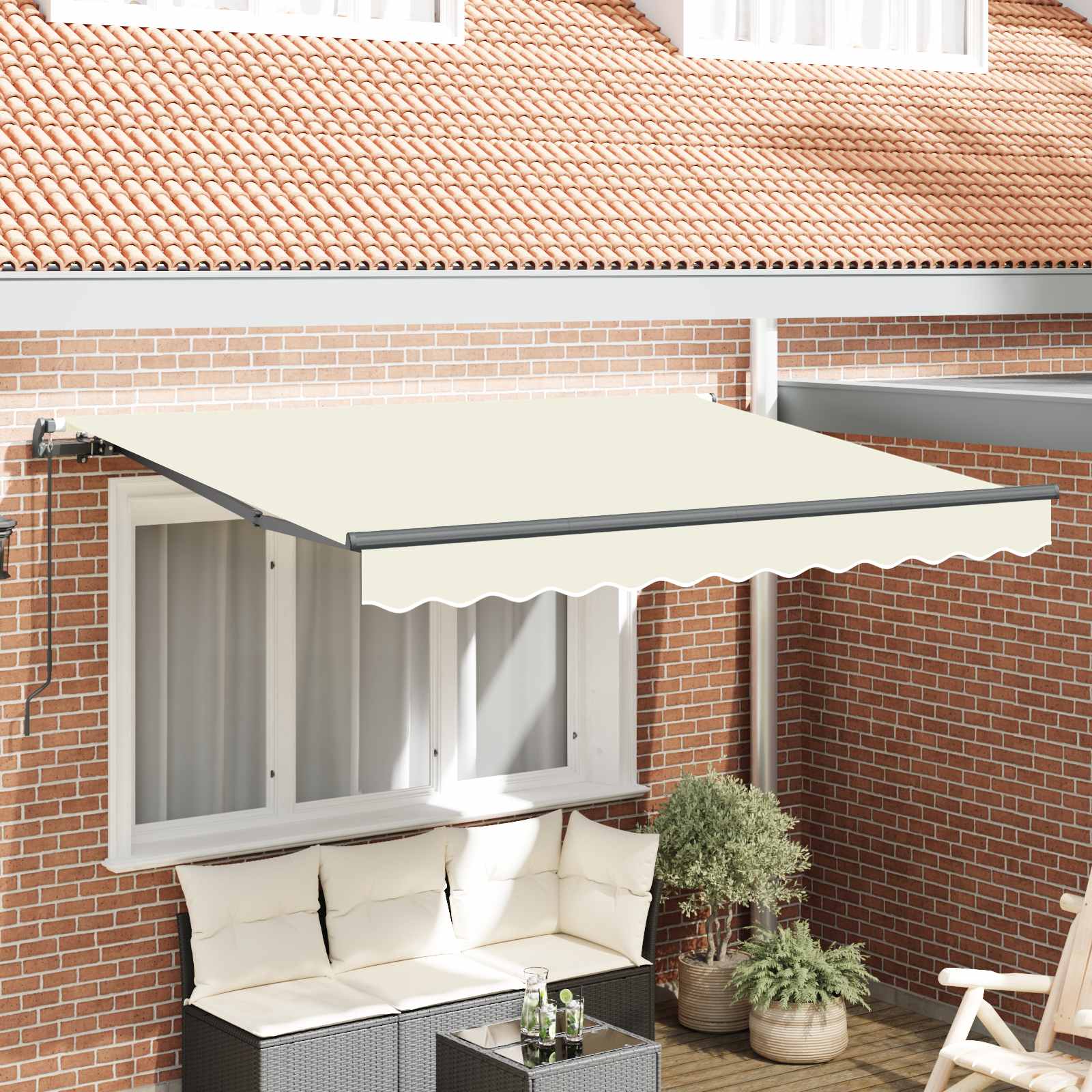 Tenda retrattile Crema 250 x 200 cm Tessuto