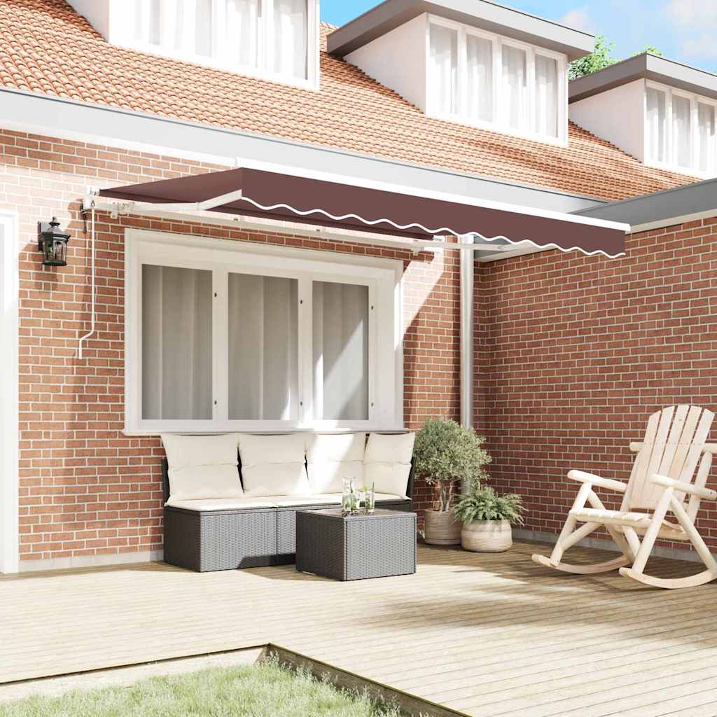 Tenda retrattile Marrone 250 x 200 cm Tessuto