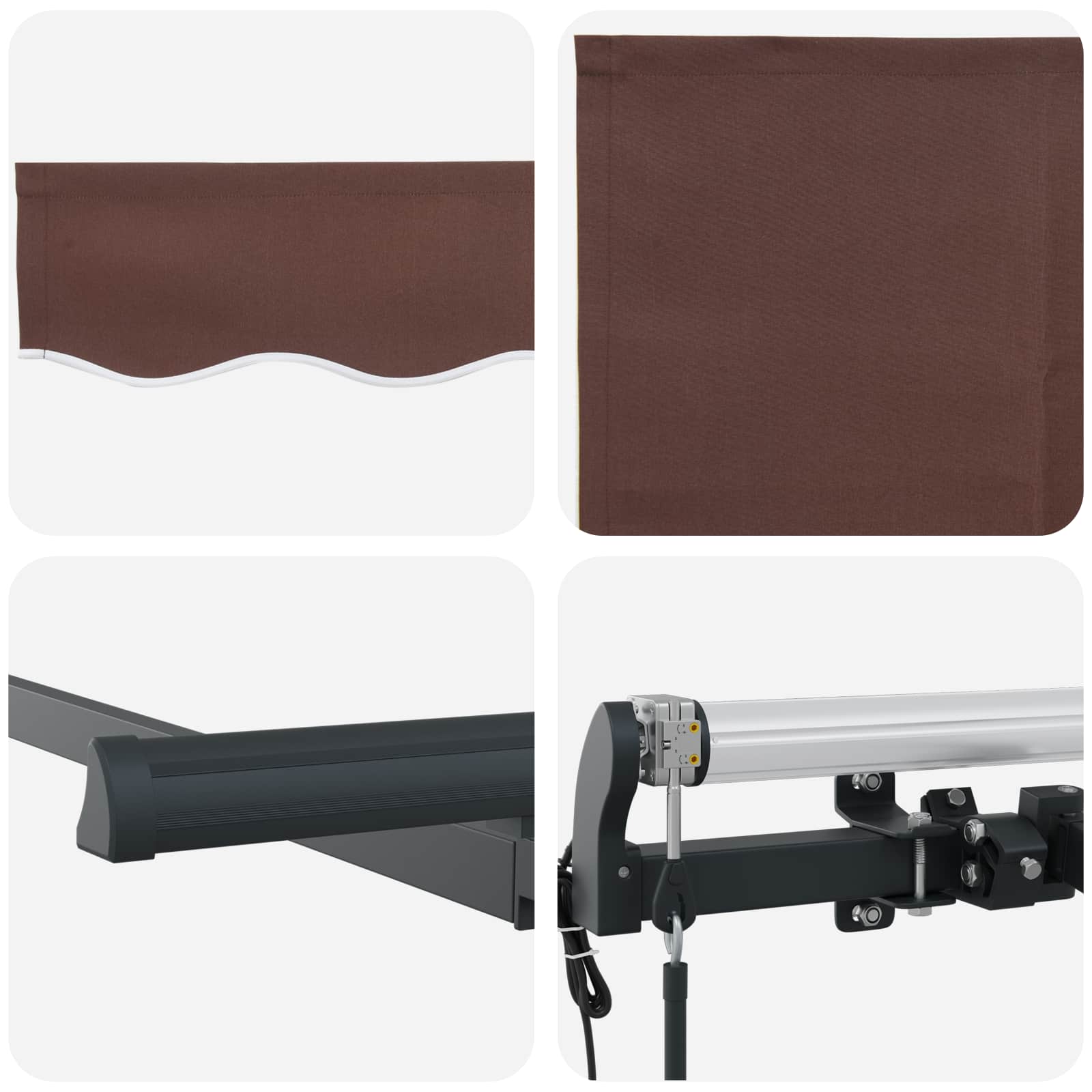 Tenda retrattile Marrone 250 x 200 cm Tessuto