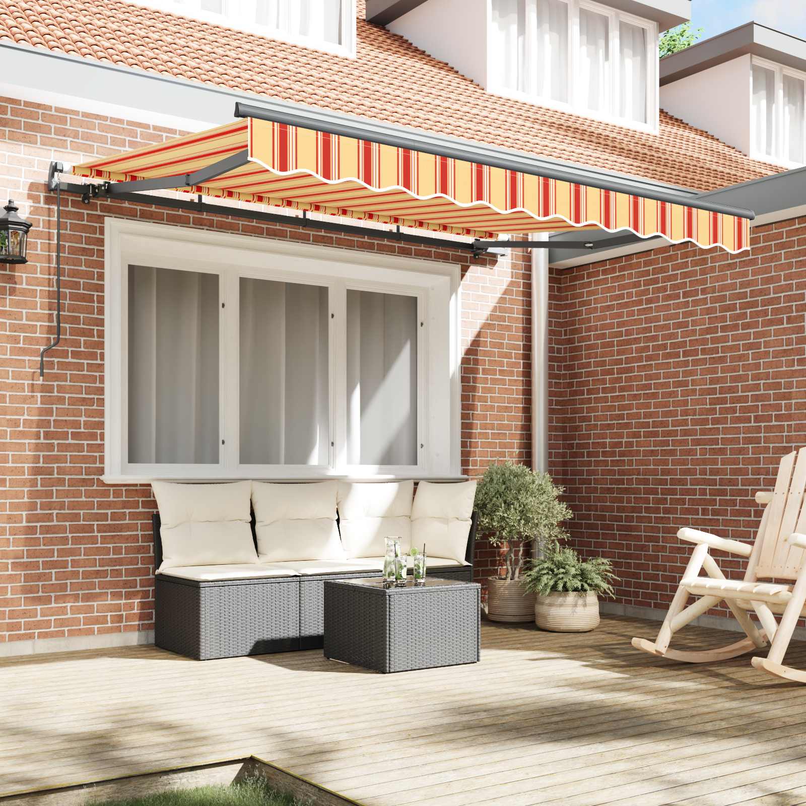 Tenda retrattile Giallo e Arancione 250 x 200 cm Tessuto