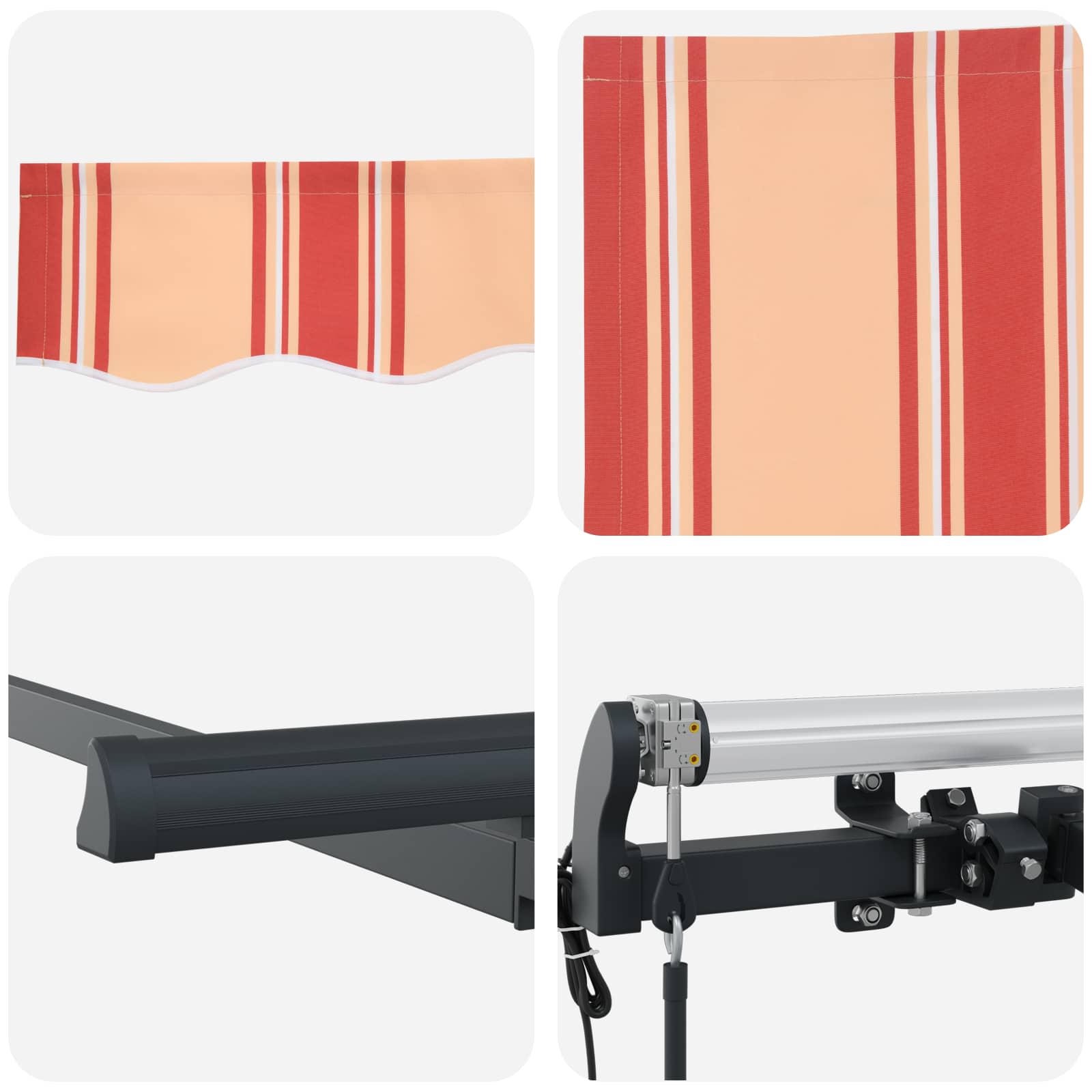 Tenda retrattile Giallo e Arancione 250 x 200 cm Tessuto