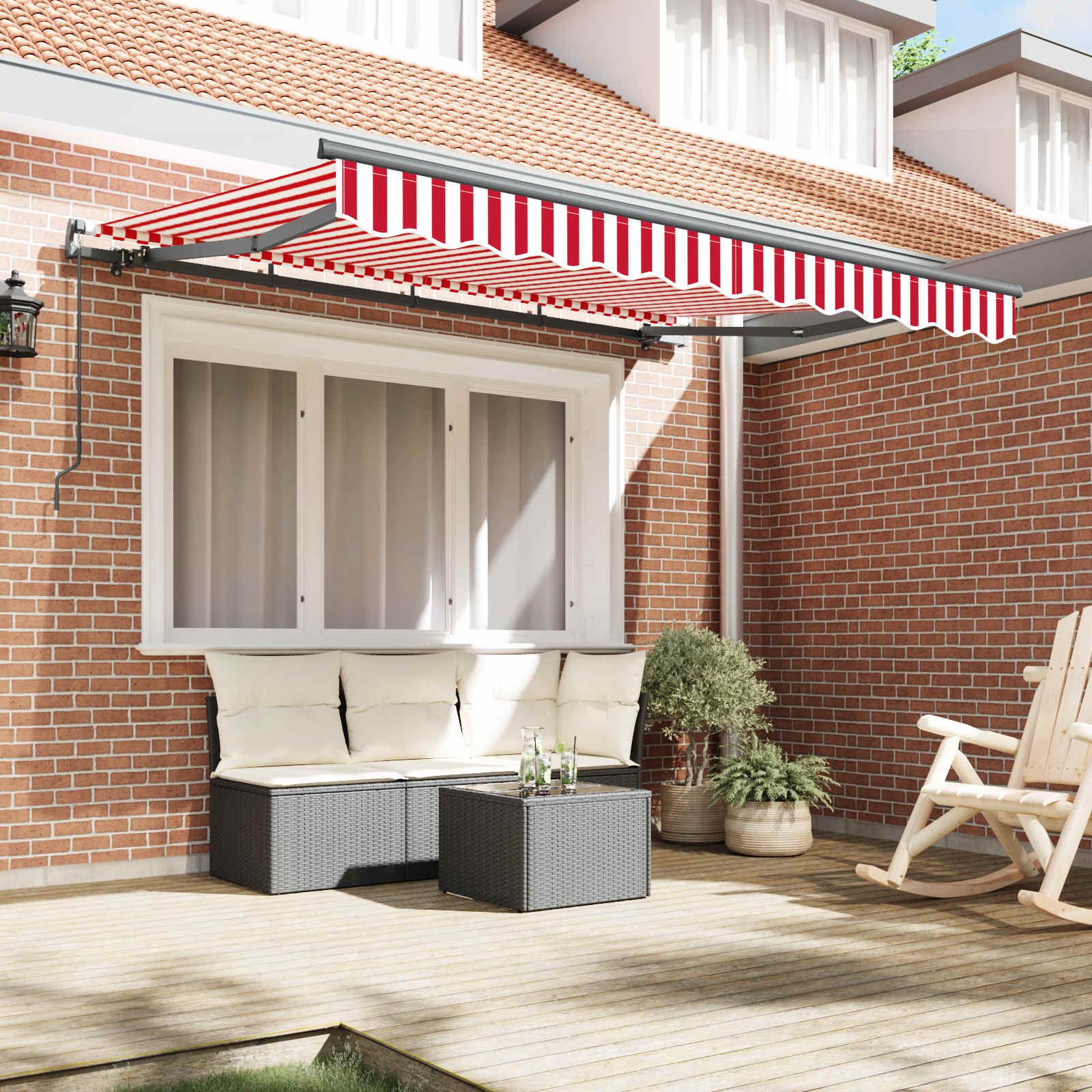 Tenda retrattile Rosso 250 x 200 cm Tessuto