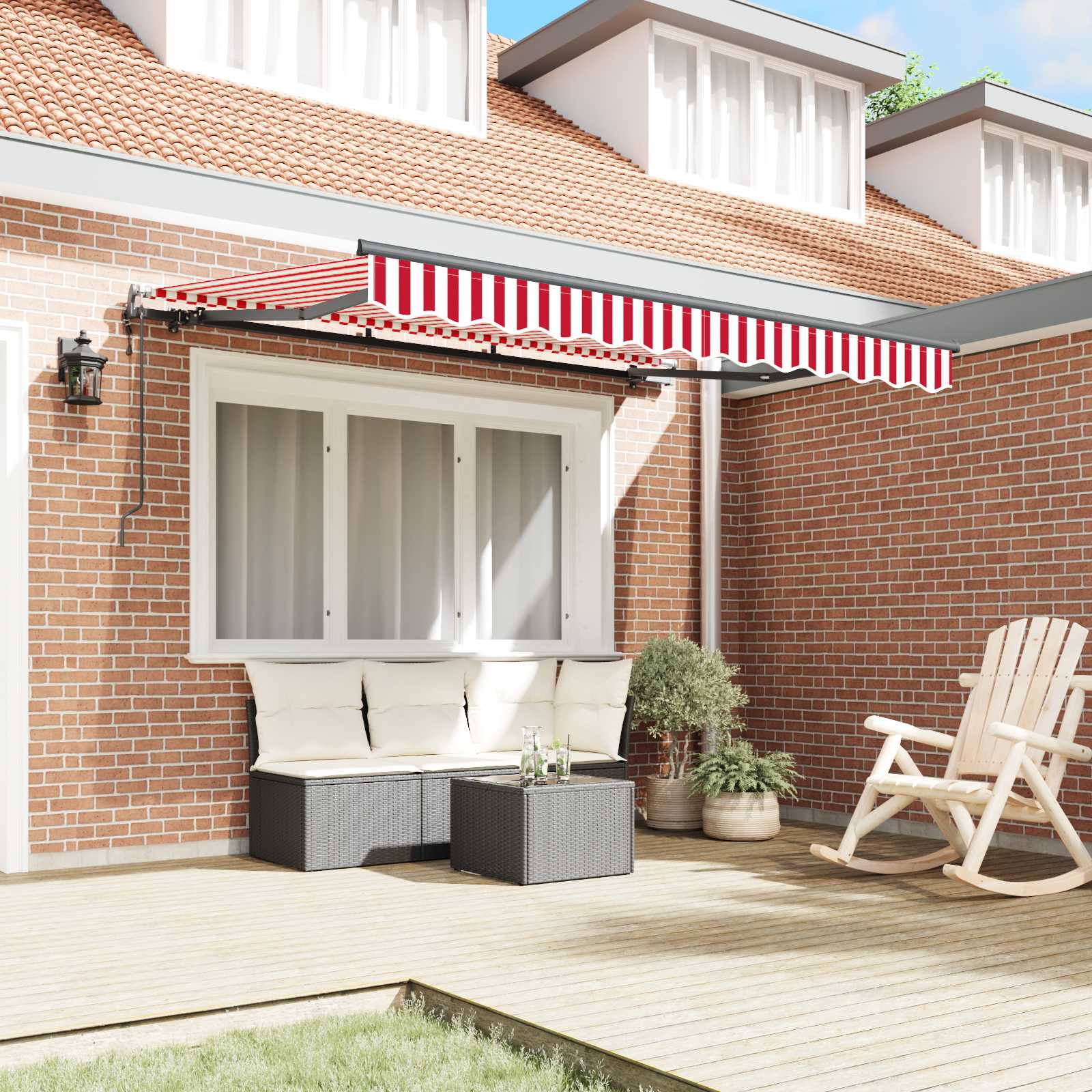 Tenda retrattile Rosso 250 x 200 cm Tessuto