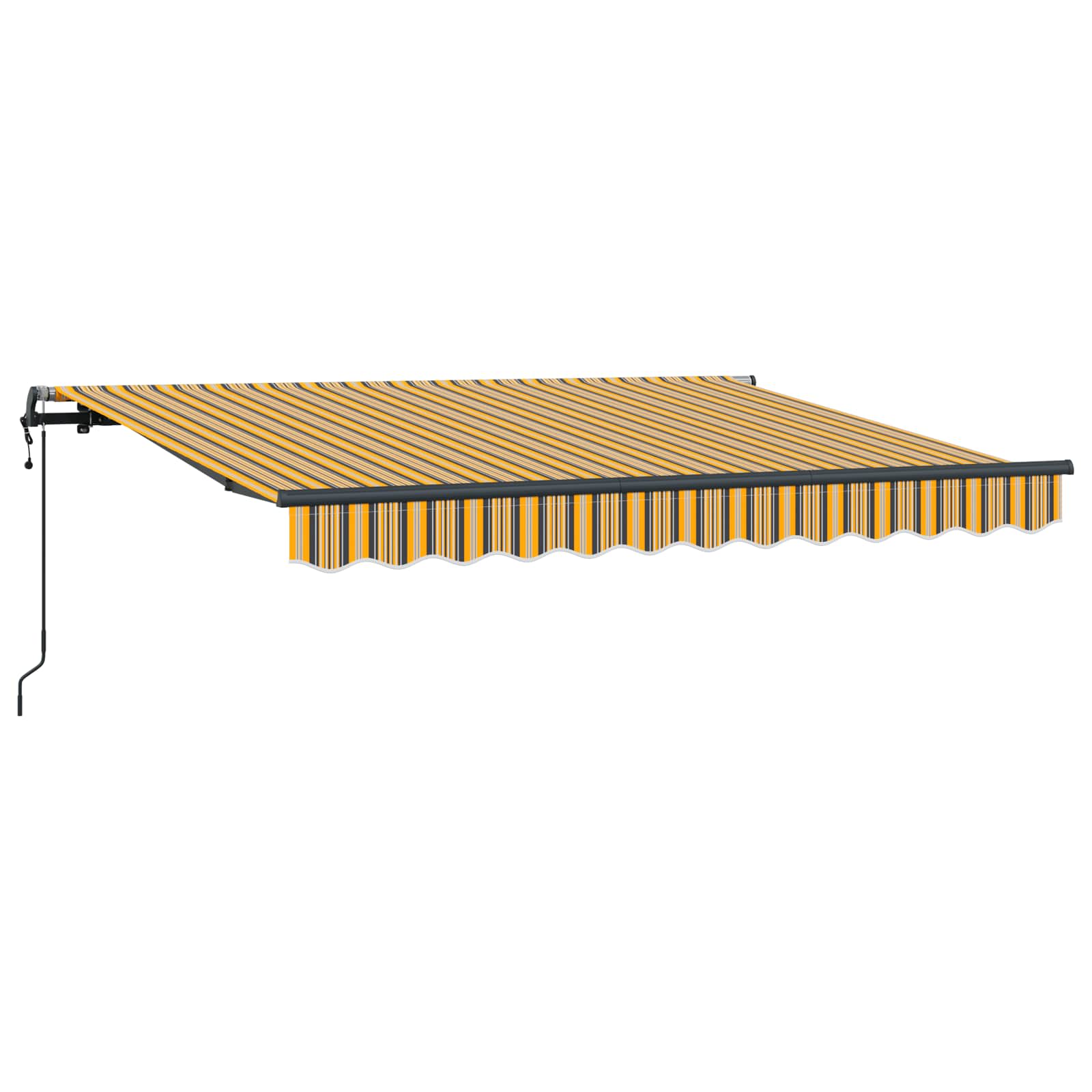Tenda retrattile Giallo e Grigio 250 x 200 cm Tessuto