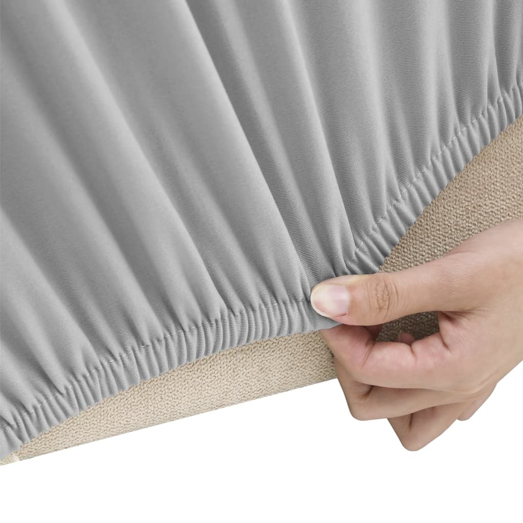 Fodera Elasticizzata Divano 3 Posti in Jersey Poliestere Grigio