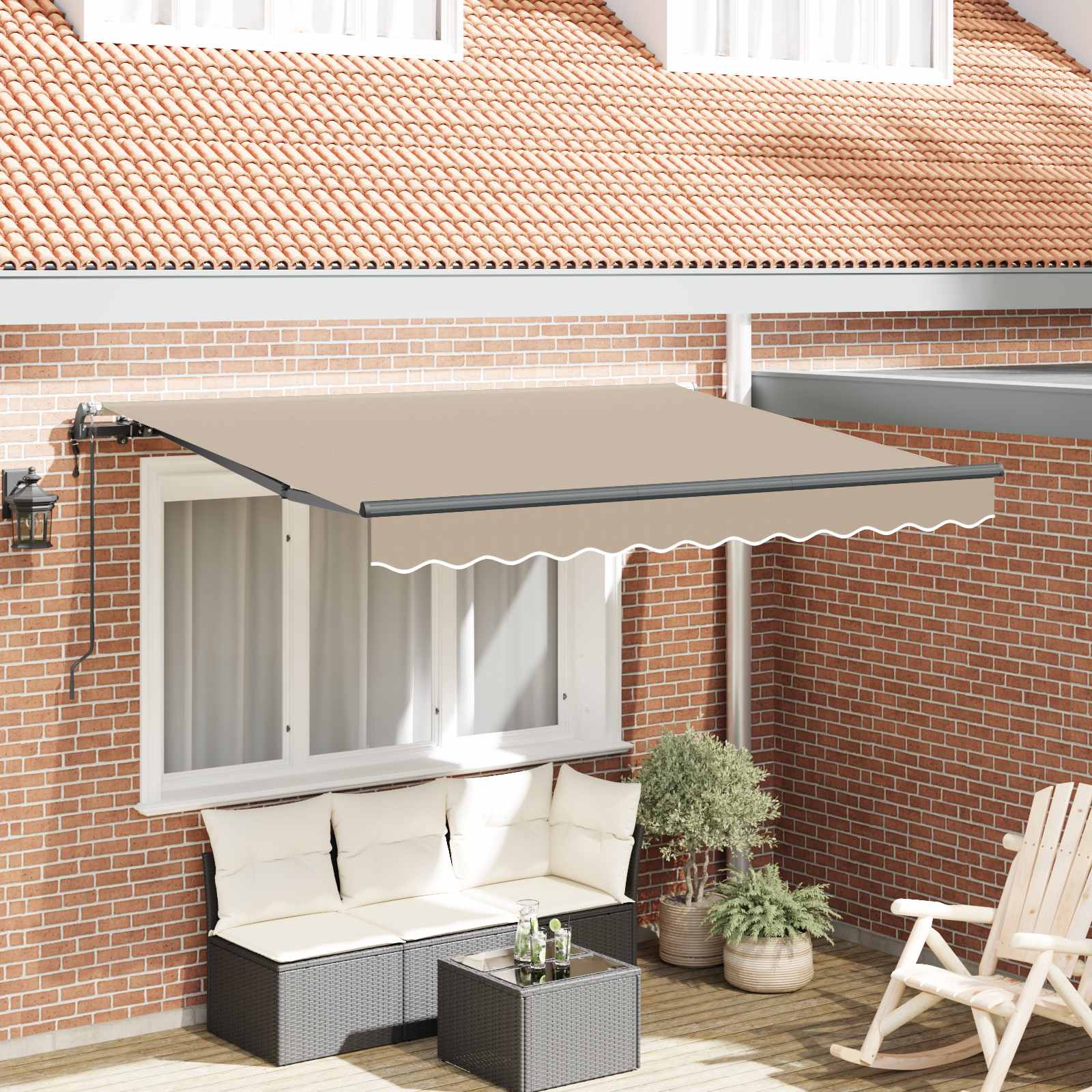 Tenda retrattile Beige 250 x 200 cm Tessuto