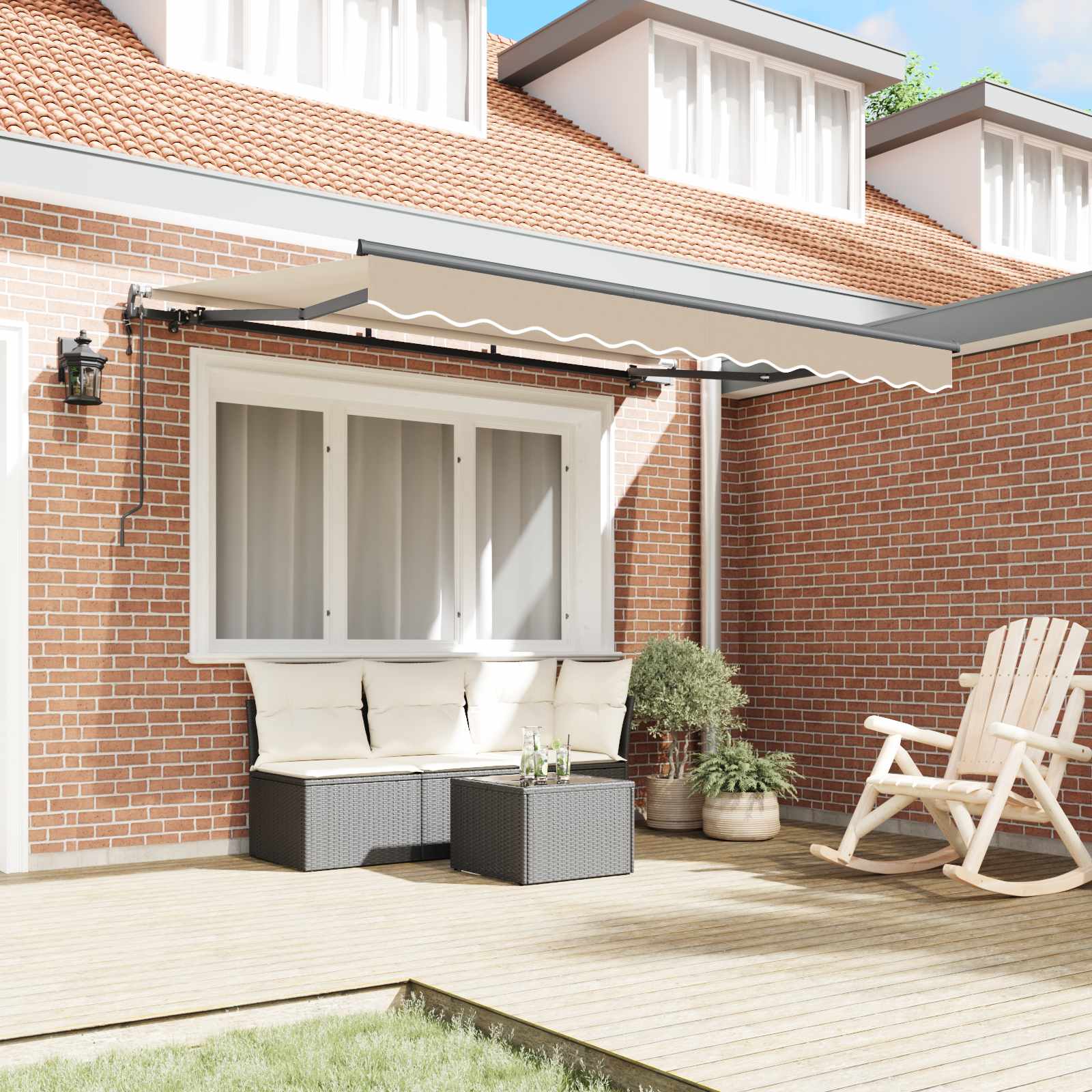 Tenda retrattile Beige 250 x 200 cm Tessuto