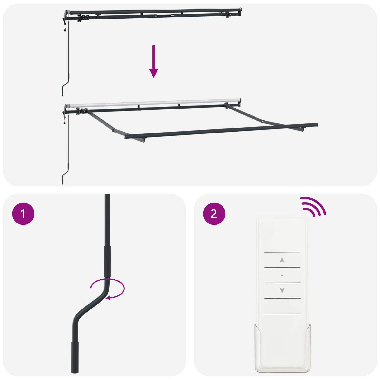 Tenda retrattile Beige 250 x 200 cm Tessuto