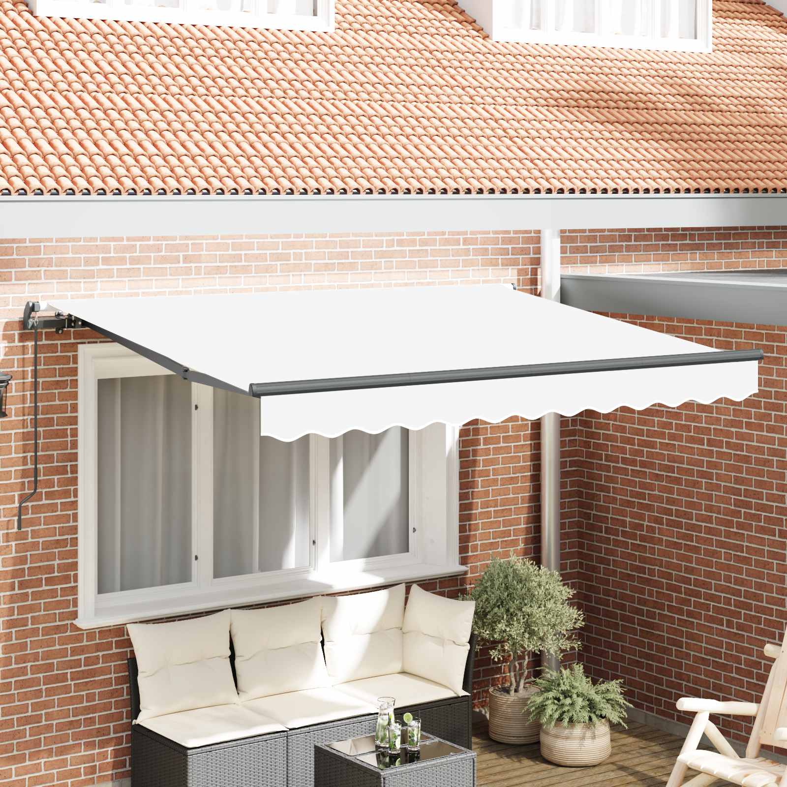 Tenda retrattile Bianco 250 x 200 cm Tessuto