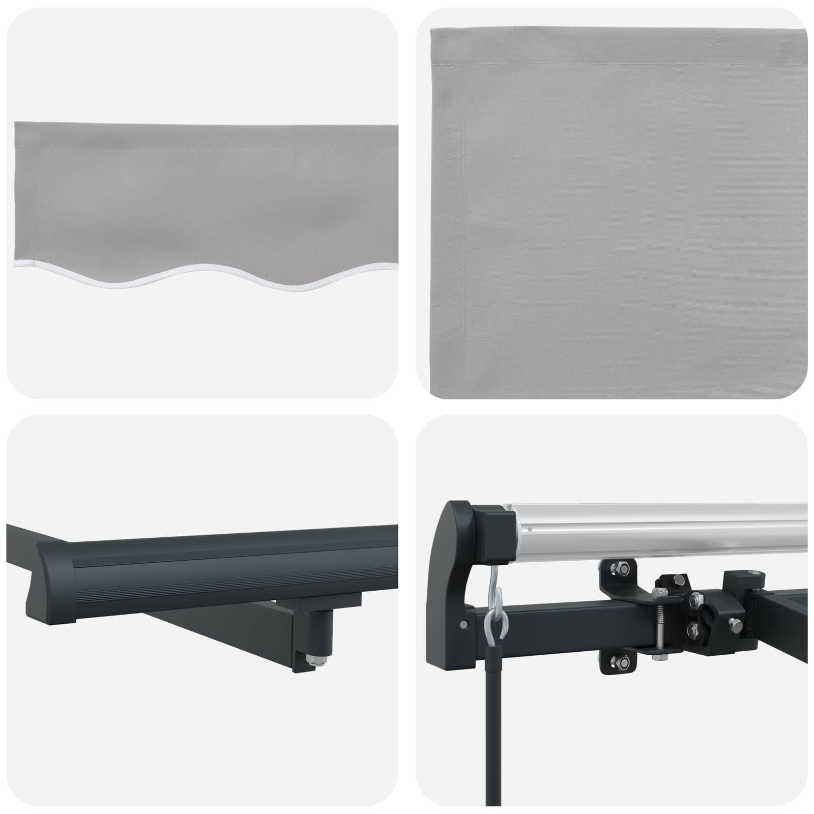 Tenda retrattile Grigio chiaro 250 x 200 cm Tessuto