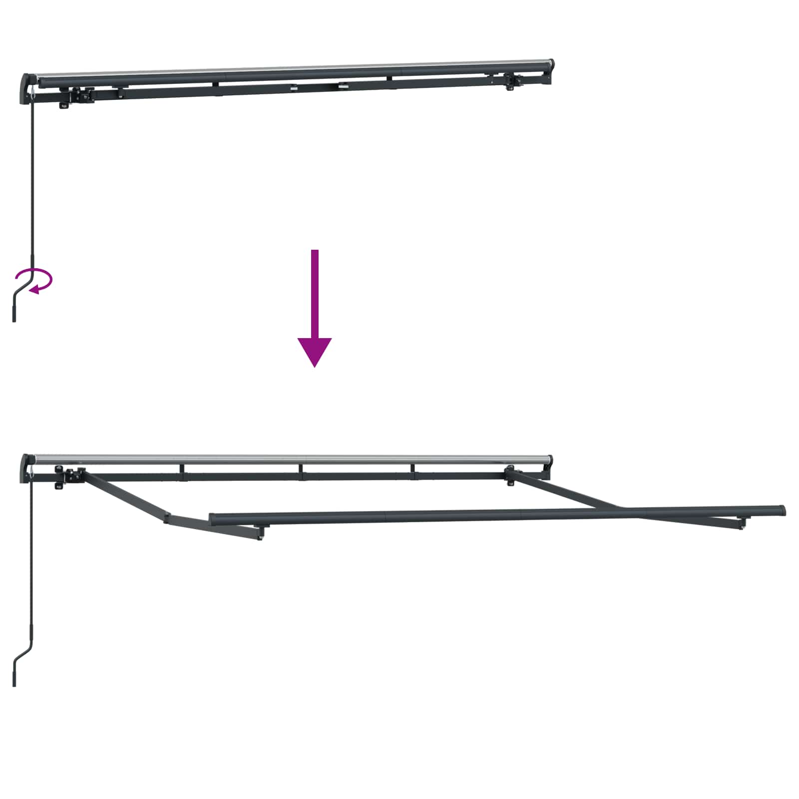 Tenda retrattile Grigio chiaro 250 x 200 cm Tessuto