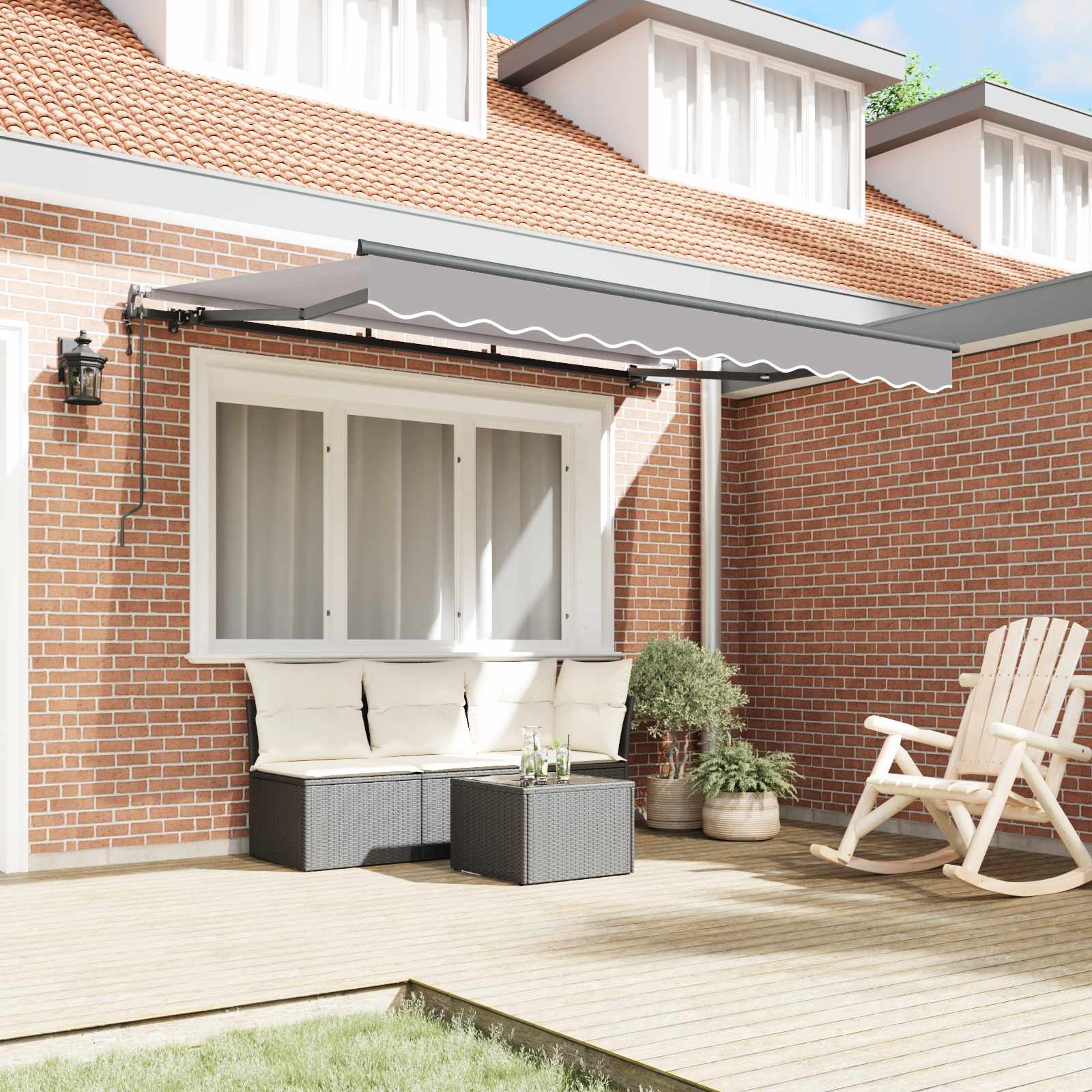 Tenda retrattile Grigio chiaro 250 x 200 cm Tessuto