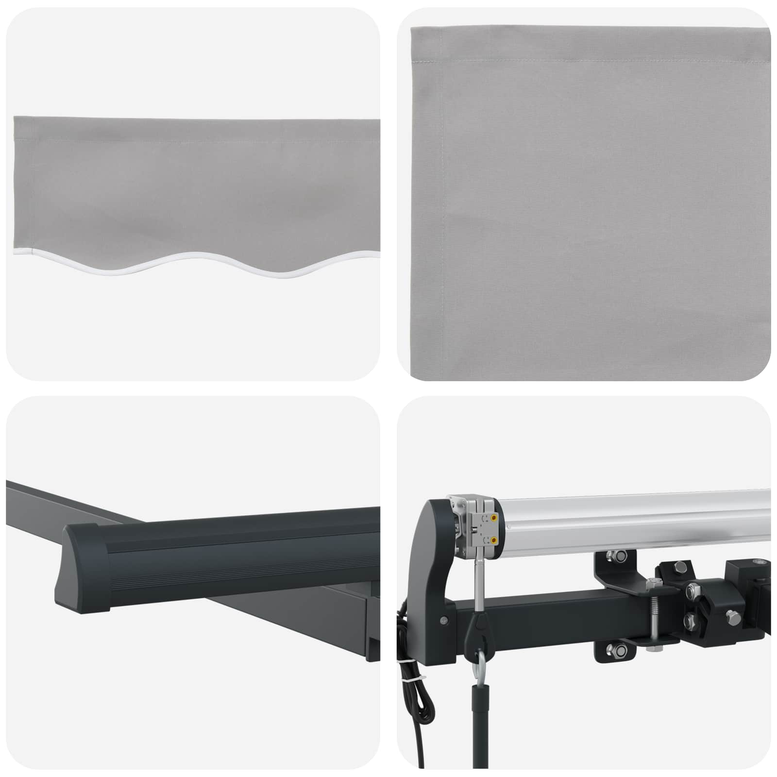 Tenda retrattile Grigio chiaro 250 x 200 cm Tessuto