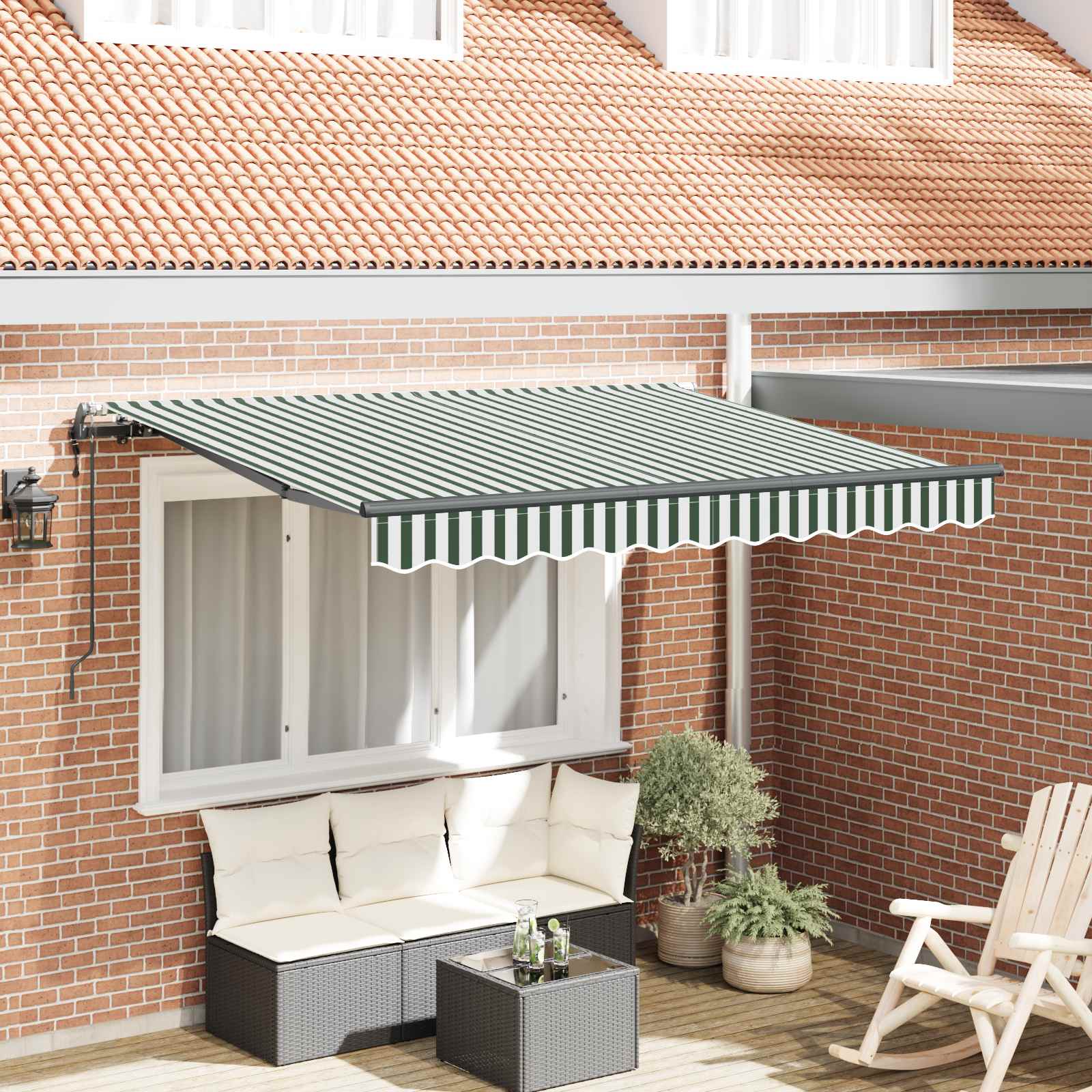 Tenda retrattile Verde 250 x 200 cm Tessuto