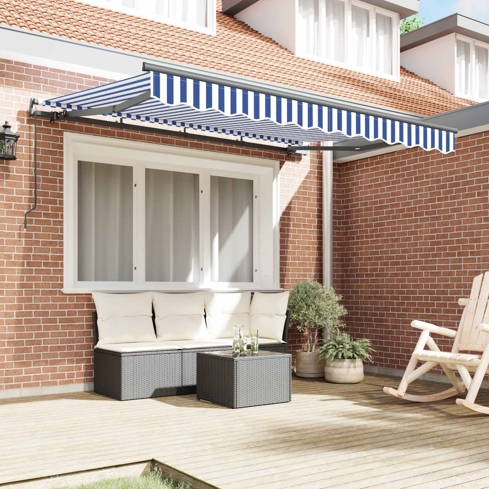 Tenda retrattile Blu 300 x 200 cm Tessuto
