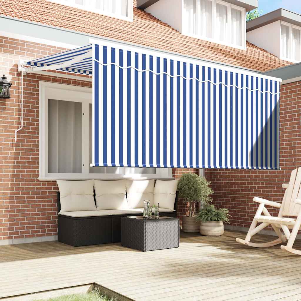 Tenda retrattile Blu e Bianco 300 x 200 cm