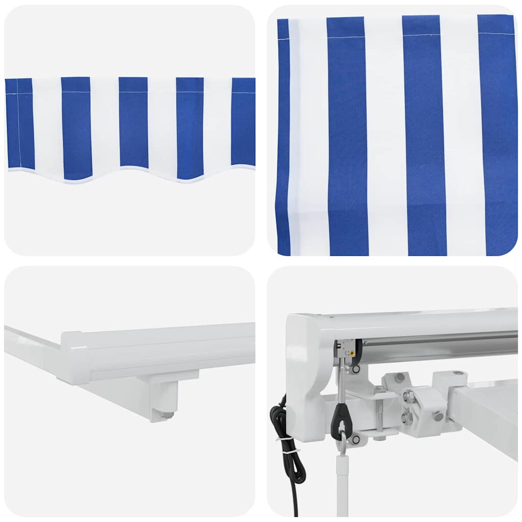 Tenda retrattile Blu e Bianco 300 x 200 cm