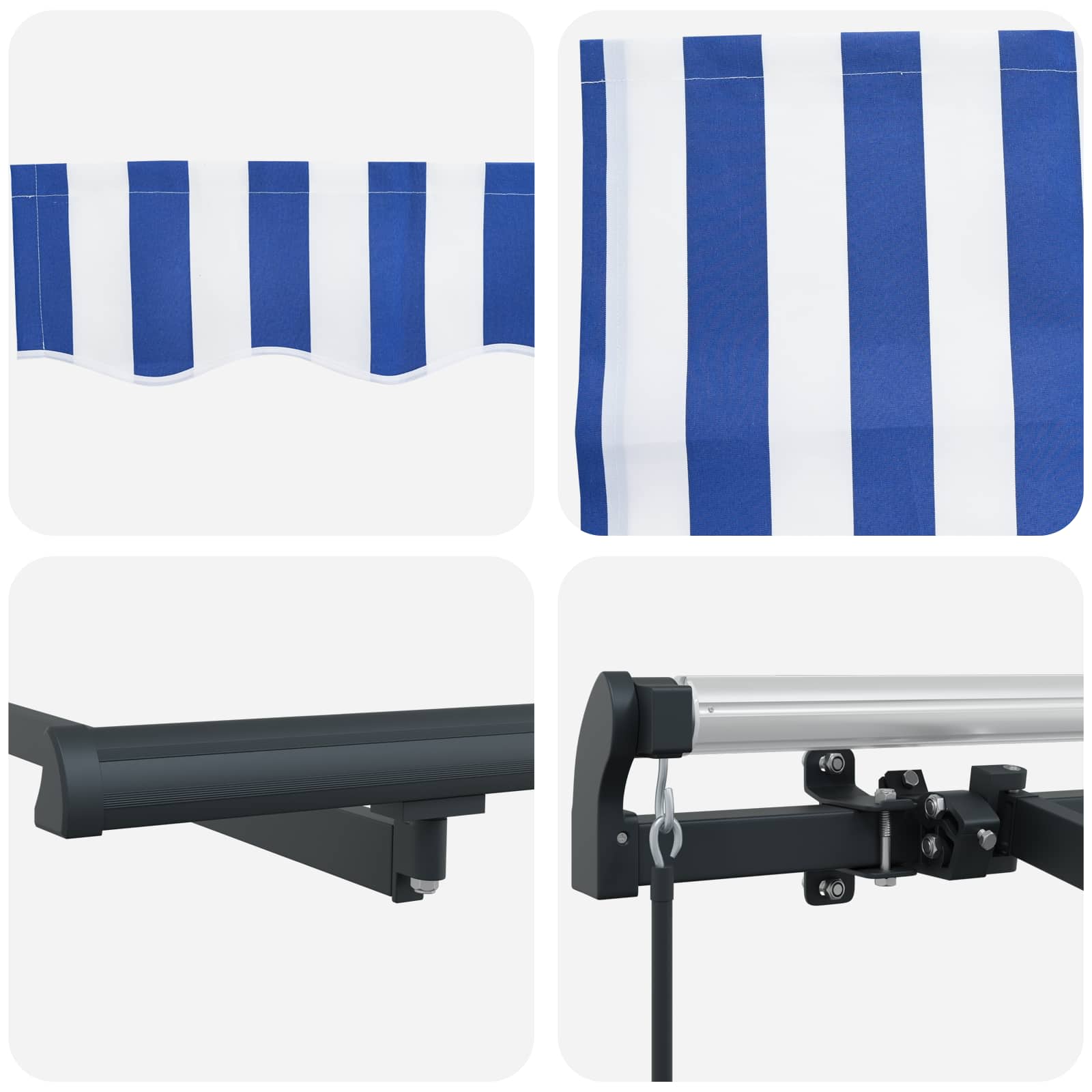 Tenda retrattile Blu e Bianco 300 x 200 cm