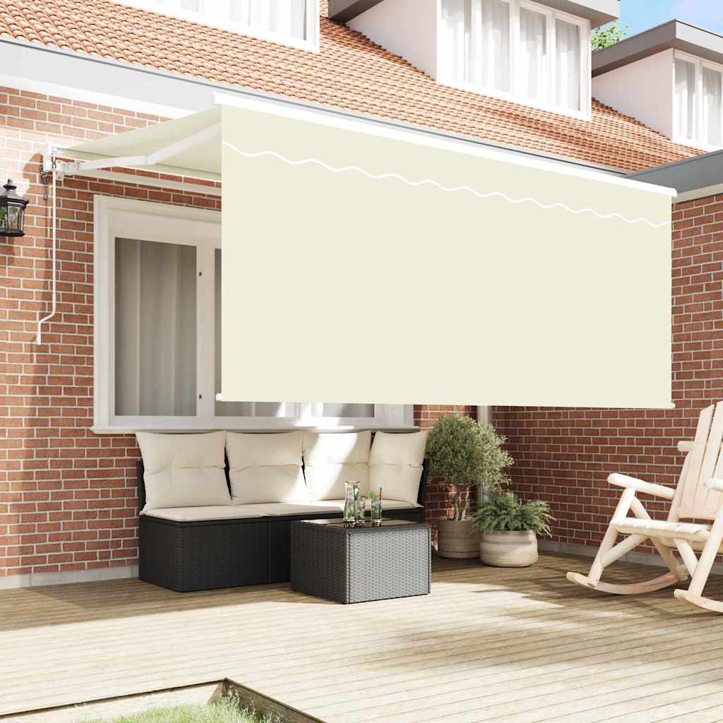Tenda retrattile Crema 300 x 200 cm Poliestere e Alluminio