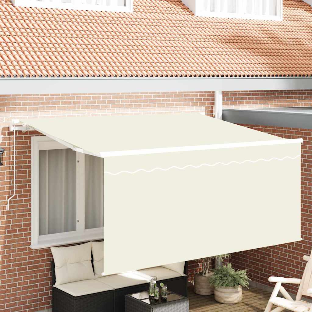 Tenda retrattile Crema 300 x 200 cm Poliestere e Alluminio